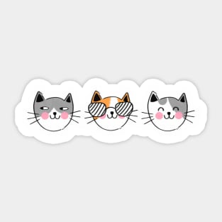 Cats Tie Dye or Solid Sticker